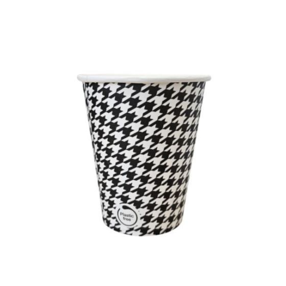 Petit Gobelet Cafe 24 Cl Carton Decor Pied De Poule Par 50